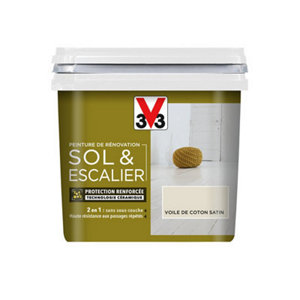 Peinture de rénovation sol et escalier acrylique satin voile de coton 0,75 L