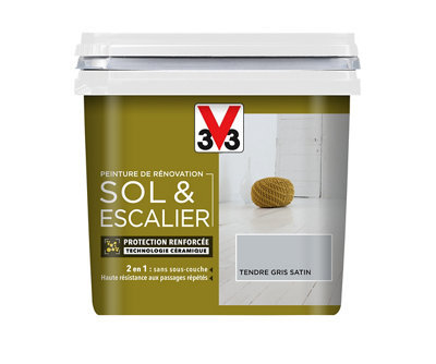 Peinture de rénovation sol parquet carrelage V33 tendre satin - vue 2