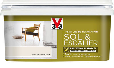Peinture de rénovation sol parquet carrelage V33 voile de coton satin - vue 2