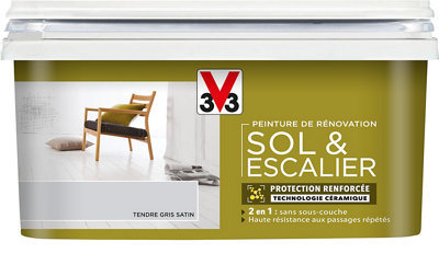 Peinture de rénovation sol parquet carrelage V33 tendre satin - vue 2