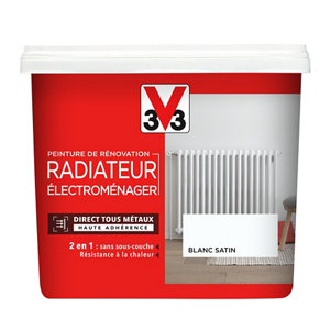 Peinture de rénovation radiateur et électroménager acrylique satin blanc 0,75 L
