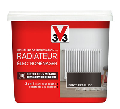 Peinture de rénovation radiateur électroménager V33 fonte métallisé - vue 2