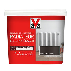 Peinture de rénovation radiateur et électroménager acrylique métallisé fonte 0,75 L