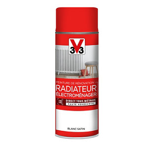 Aérosol de peinture de rénovation radiateur et électroménager acrylique satin blanc 400 ml