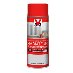 Aérosol de peinture de rénovation radiateur et électroménager acrylique satin tendre gris 400 ml
