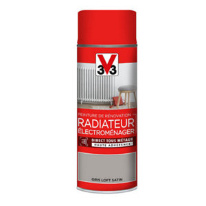 Aérosol de peinture de rénovation radiateur et électroménager acrylique satin gris galet 400 ml