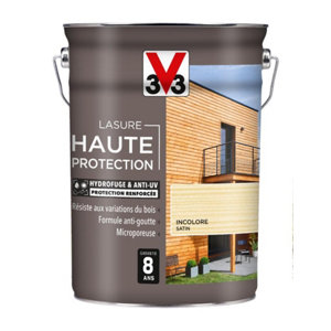 lasure bois extérieur incolore satinée 5 L