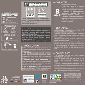 Lasure bois extérieur ton chêne clair satin 5 L