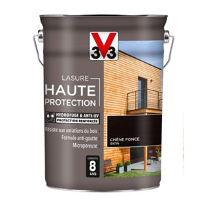 lasure bois extérieur ton chêne foncé satinée 5 L