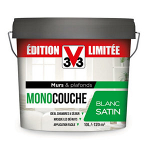 Peinture monocouche blanc satin 10L