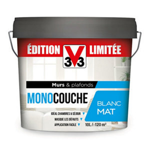 Peinture monocouche blanche mat 10L