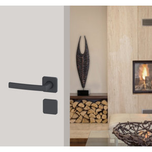 Poignée de porte sur rosace "Koya" - avec serrure à condamnation - Entraxe 24 mm - Assa Abloy