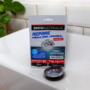 Résine époxy répare faïence, émail, céramique blanc brillant - 30 g