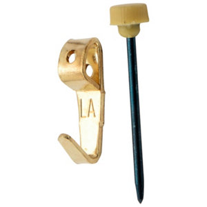 10 crochets N°0 avec aiguilles en acier laitonné H. 1,4 cm P. 0,7 cm l. 0,5 cm