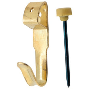 10 crochets N°2 avec aiguilles en acier laitonné H. 3,2 cm P. 1,3 cm l. 0,8 cm