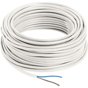 Câble électrique H03VVH2F 2 x 0,75 mm² blanc - 25 m