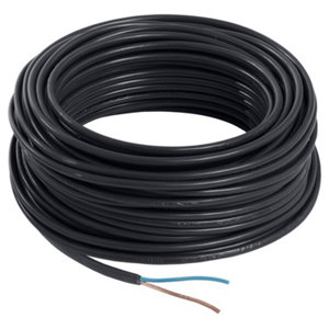 Câble électrique H03VVH2F 2 x 0,75 mm² noir - 25 m