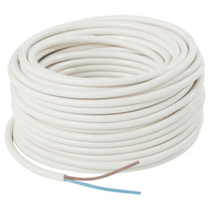 Câble électrique H05VVF 2 x 1,5mm² blanc - 25 m