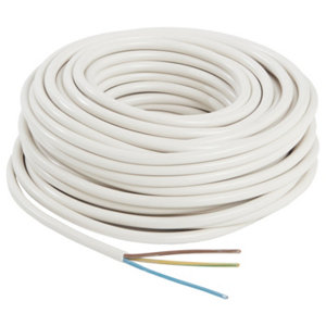Câble électrique H05VVF 3G1,5mm² blanc - 25 m