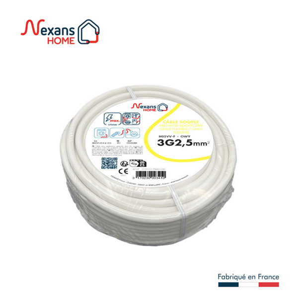 Cable Electrique 1.5 Souple 3 Fils Câble De Tuyau Rond En Plastique H05VV-F 3 X 1,5 Mm² 3G1,5 Mm² - Couleur : Noir 5 M/10 M/15 M/20 M/25 M/30 M/35 M/40 M/45