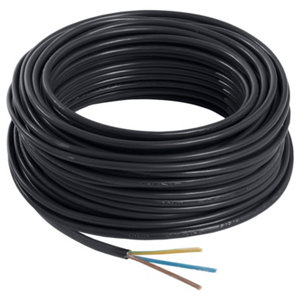 Câble électrique H05VVF 3G1,5mm² noir - 25 m