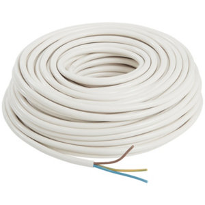 Câble électrique H05VVF 3G2,5mm² blanc - 50 m