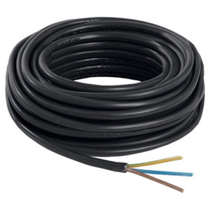Câble électrique H05VVF 3G1,5mm² noir - 5 m