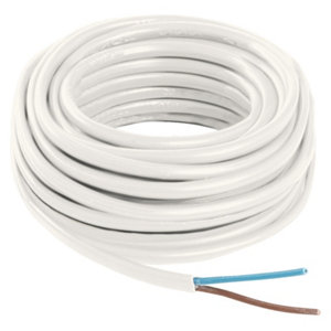 Câble électrique H03VVH2F 2 x 0,75 mm² blanc - 5 m