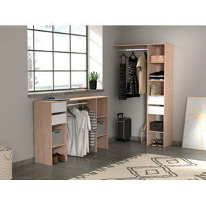 Kit dressing "Urbain" chêne clair H. 200,4 x L. 120 x P. 37,2 cm