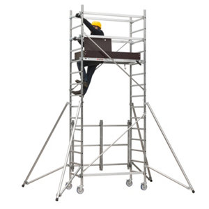 Echafaudage aluminium pliant hauteur travail 2,70 mètres