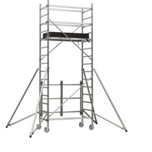 Echafaudage aluminium pliant hauteur travail 5 mètres