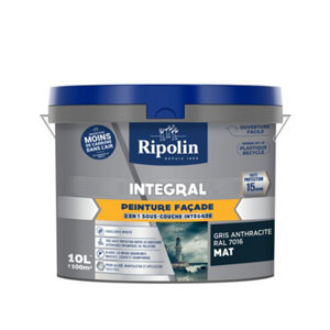 Peinture façade siloxane gris anthracite mat 10 L