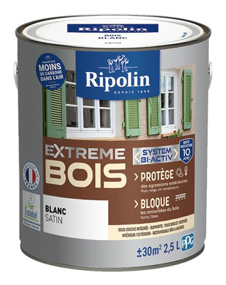 Peinture Bois Intérieur Et Extérieur Satin 2,5 L Blanc