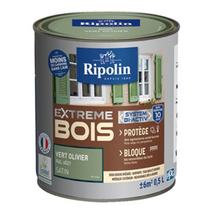 Peinture bois intérieur et extérieur satin 0,5 L vert olive