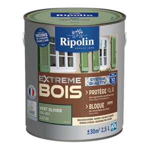 Peinture bois intérieur et extérieur satin 2,5 L vert olive