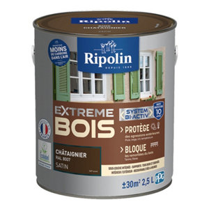 Peinture bois intérieur et extérieur satin 2,5 L châtaignier