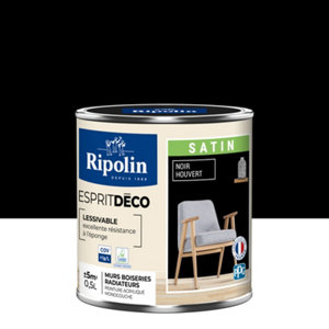 Peinture mur intérieur Satin 0,5 L Noir