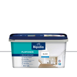 Peinture plafonds, résultat sans trace blanc mat profond - pot 2,5 L