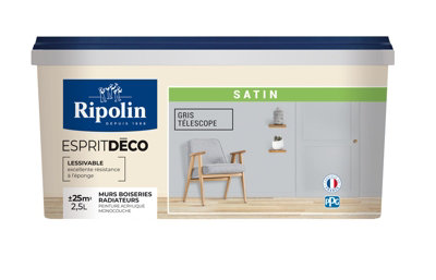 Peinture Mur Intérieur Satin 2,5 L Gris Télescope