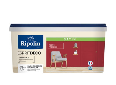 Peinture Mur Intérieur Satin 2,5 L Rouge Profond