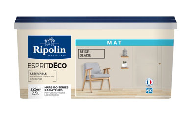 Peinture Mur Intérieur Mat 2,5 L Beige Glaise