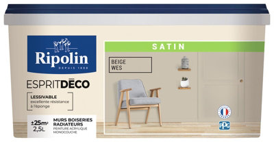 Peinture Mur Intérieur Satin 2,5 L Beige Wes