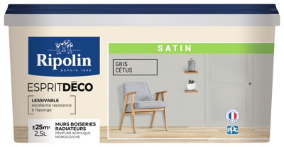 RIPOLIN Peinture Couleur Satin Ultra Couvrante pour Cuisine Chambre Salon Salle Entrée Couloir - vue 9