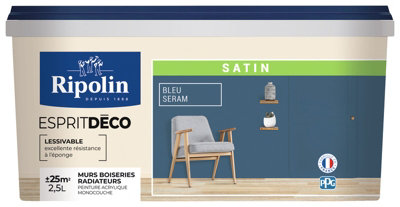 RIPOLIN Peinture Couleur Satin Ultra Couvrante pour Cuisine Chambre Salon Salle Entrée Couloir - vue 4