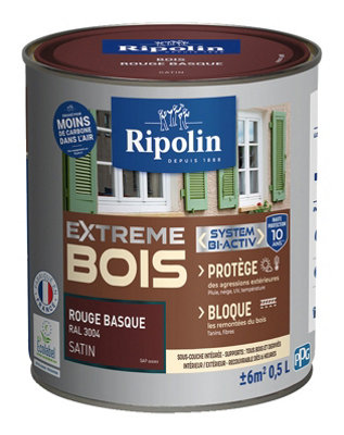 Peinture Bois Intérieur Et Extérieur Satin 0,5 L Rouge Basque