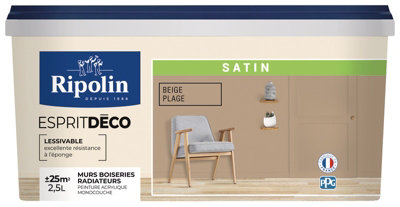 Peinture Mur Intérieur Satin 2,5 L Beige Plage