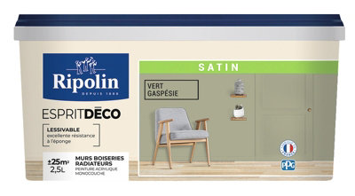 Peinture Mur Intérieur Satin 2,5 L Vert Gaspésie