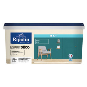 Peinture mur intérieur Mat 2,5 L Bleu pop