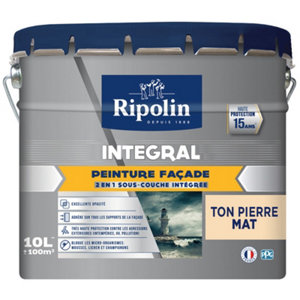 Peinture façade extérieure mat 10 L ton pierre