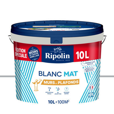 Peinture Acrylique Murs Et Plafonds Mat Blanc 10 L
